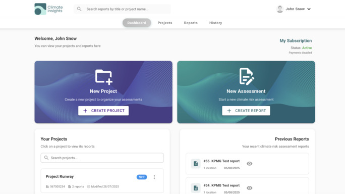 Admin panel screen